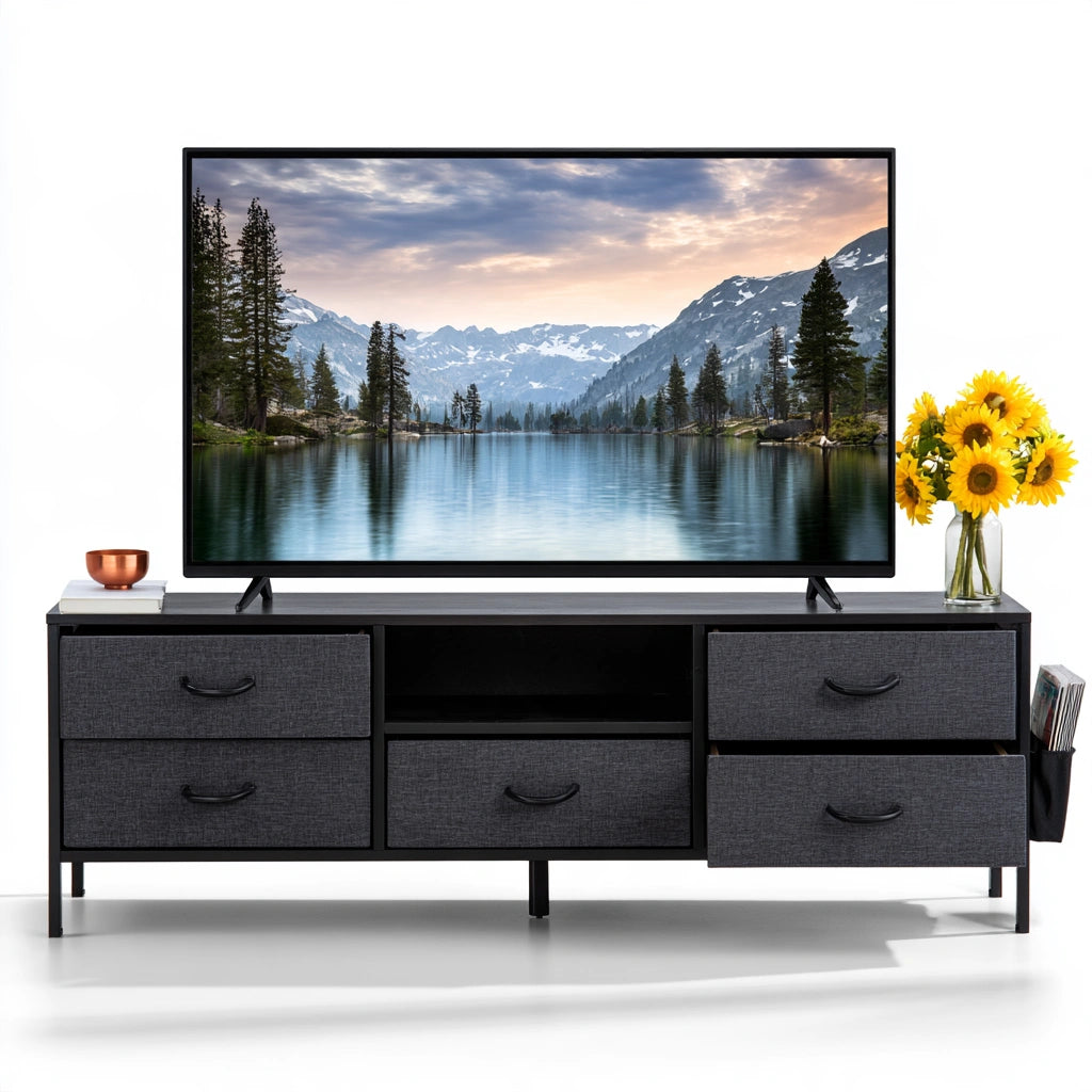 Mobile TV in legno, colore nero
