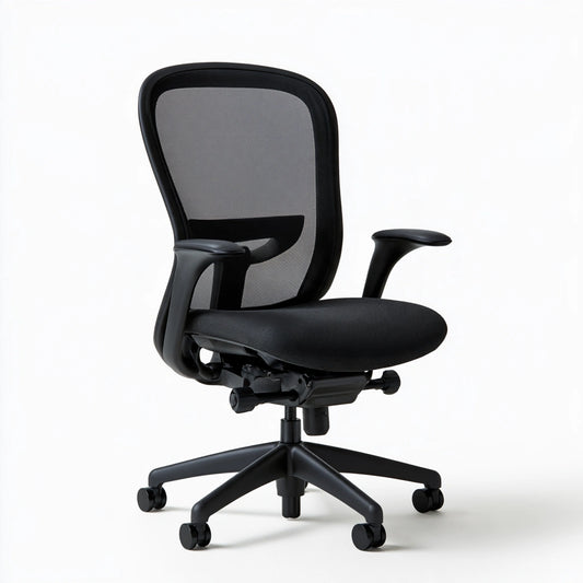 Poltrona ergonomica da ufficio in rete traspirante, colore nero e bianco