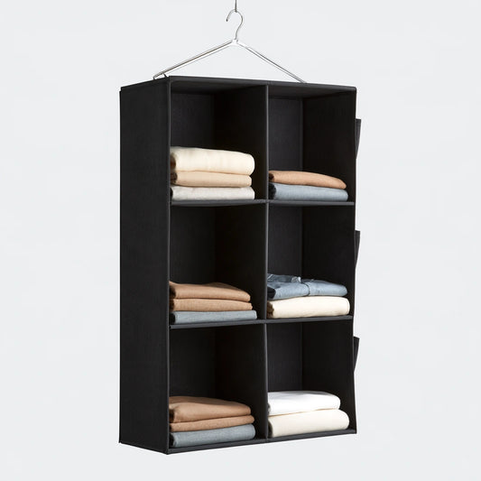 Organizer modulare dalle linee essenziali a sei livelli, colore nero