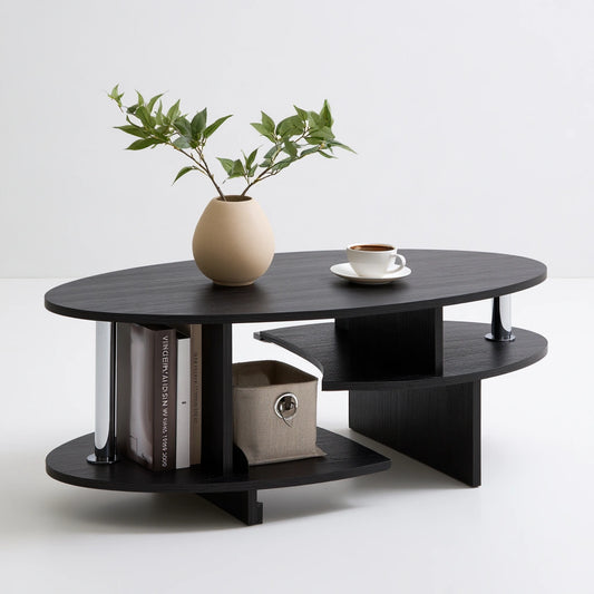 Tavolino da salotto in legno, colore nero